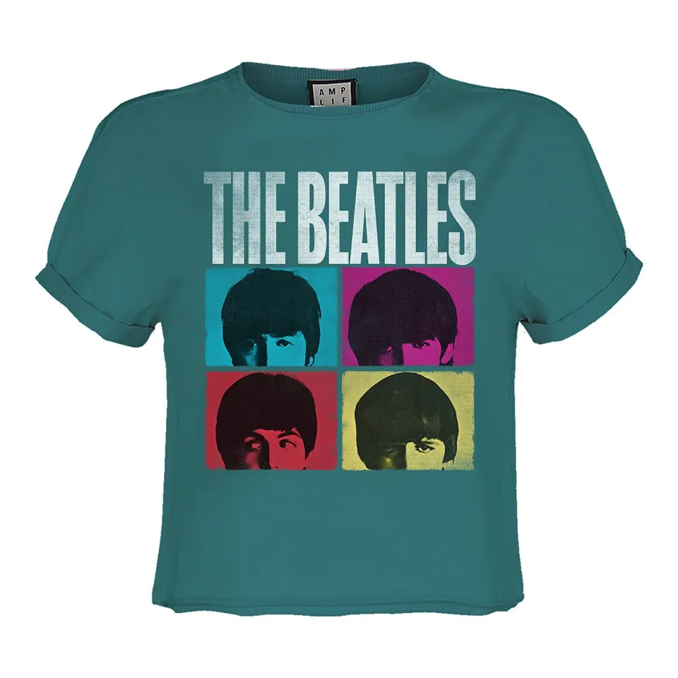 amplified-beatles-hard-days-night-crop-top-blaugr-n-m image 1