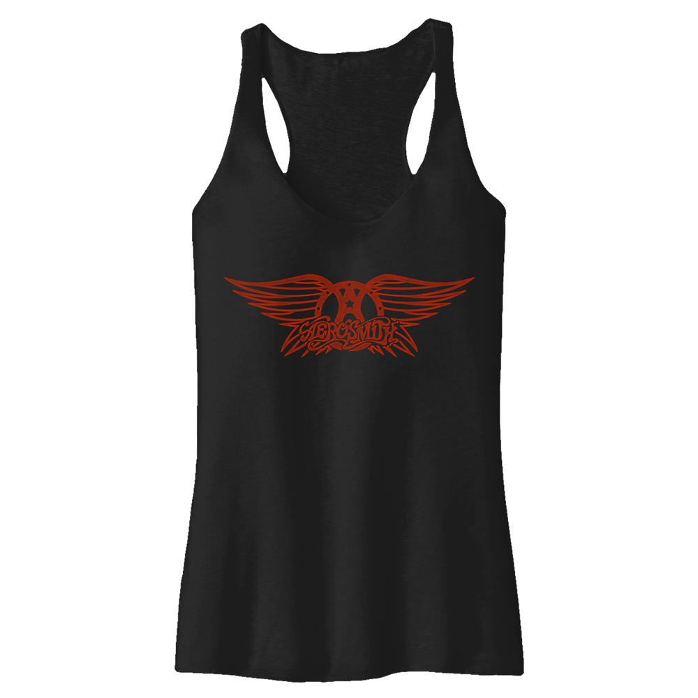 aerosmith-ladies-tank-top-damen-schwarz-mit-rotem-logo image 1