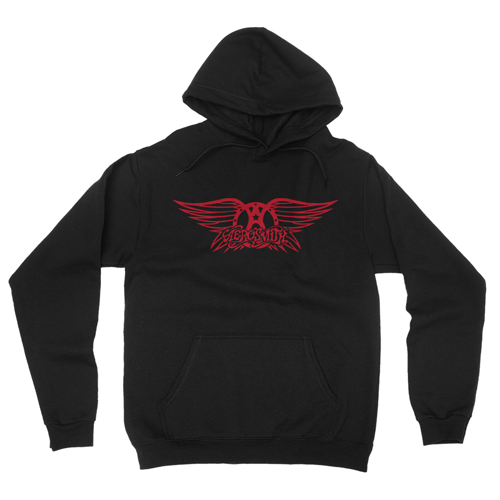 aerosmith-greatest-hits-hoodie-kapuzenpullover-schwarz-rotes-logo image 1