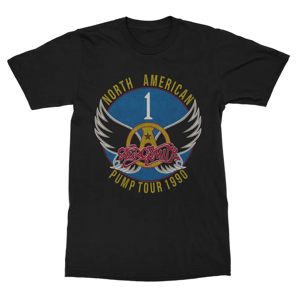 aerosmith-pump-tour-1990-t-shirt-schwarz-unisex image 1