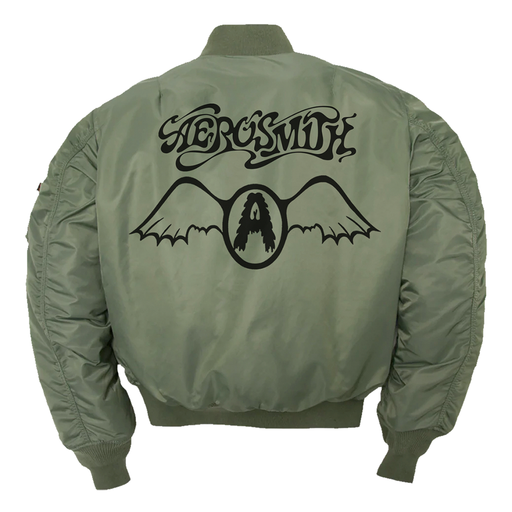 aerosmith-get-your-wings-bomberjacke-oliv-unisex-nylon image 2