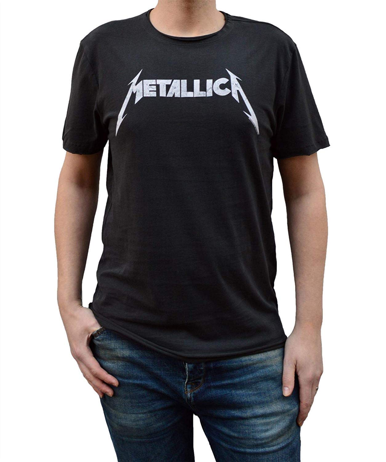 amplified-metallica-spiked-logo-t-shirt-grau image 1