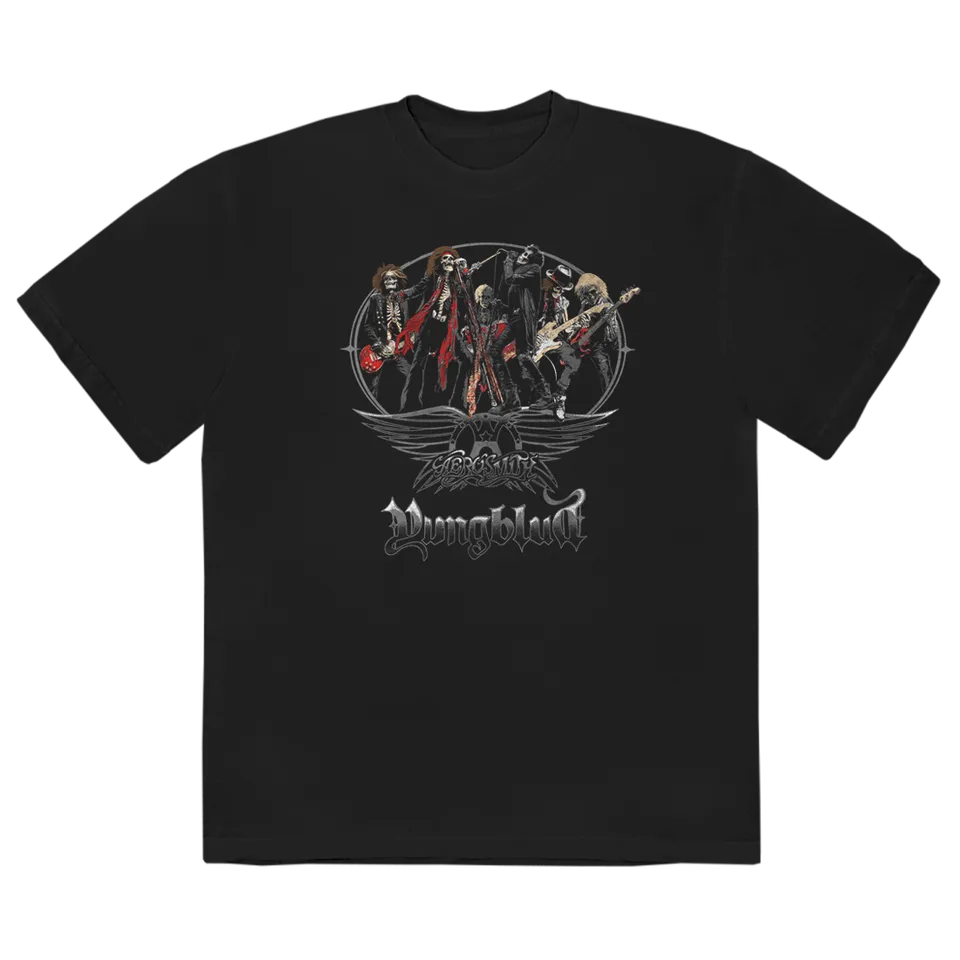 aerosmith-one-more-time-skeleton-tee-t-shirt-schwarz image 1