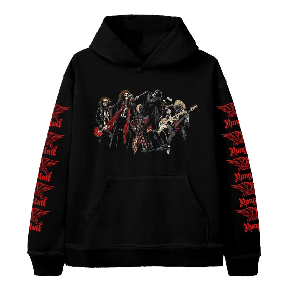 aerosmith-one-more-time-skeleton-hoodie-schwarz image 1