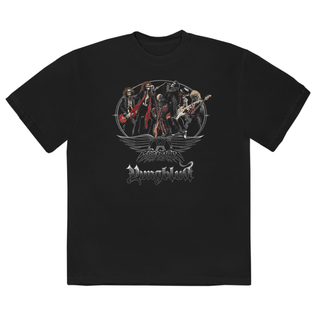 aerosmith-one-more-time-skeleton-tee-t-shirt-schwarz image 1