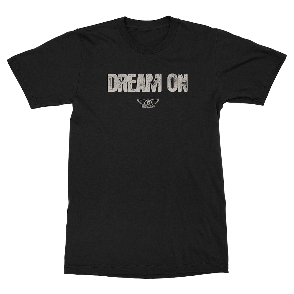 aerosmith-dream-on-lyric-t-shirt-schwarz-unisex-klassiker-print image 1