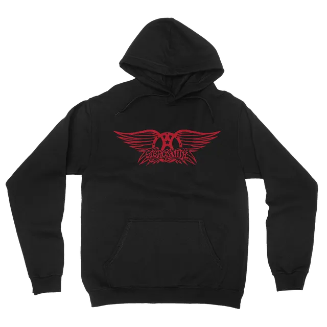 aerosmith-greatest-hits-hoodie-kapuzenpullover-schwarz-rotes-logo image 1