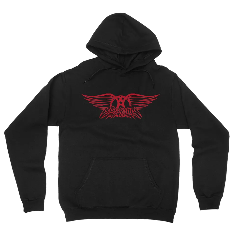 aerosmith-greatest-hits-hoodie-kapuzenpullover-schwarz-rotes-logo image 1
