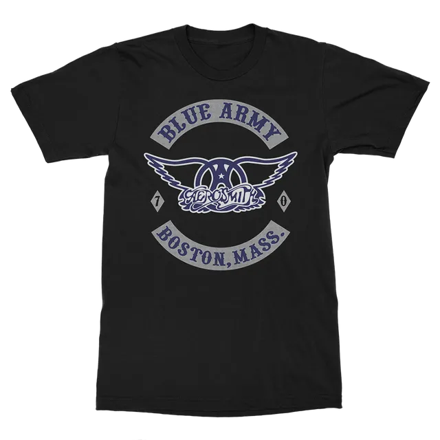 aerosmith-apparel-blue-army-t-shirt-schwarz-unisex-logo image 1
