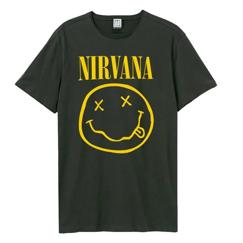 amplified-nirvana-logo-band-t-shirt-l-grau-vintage-baumwolle image 1