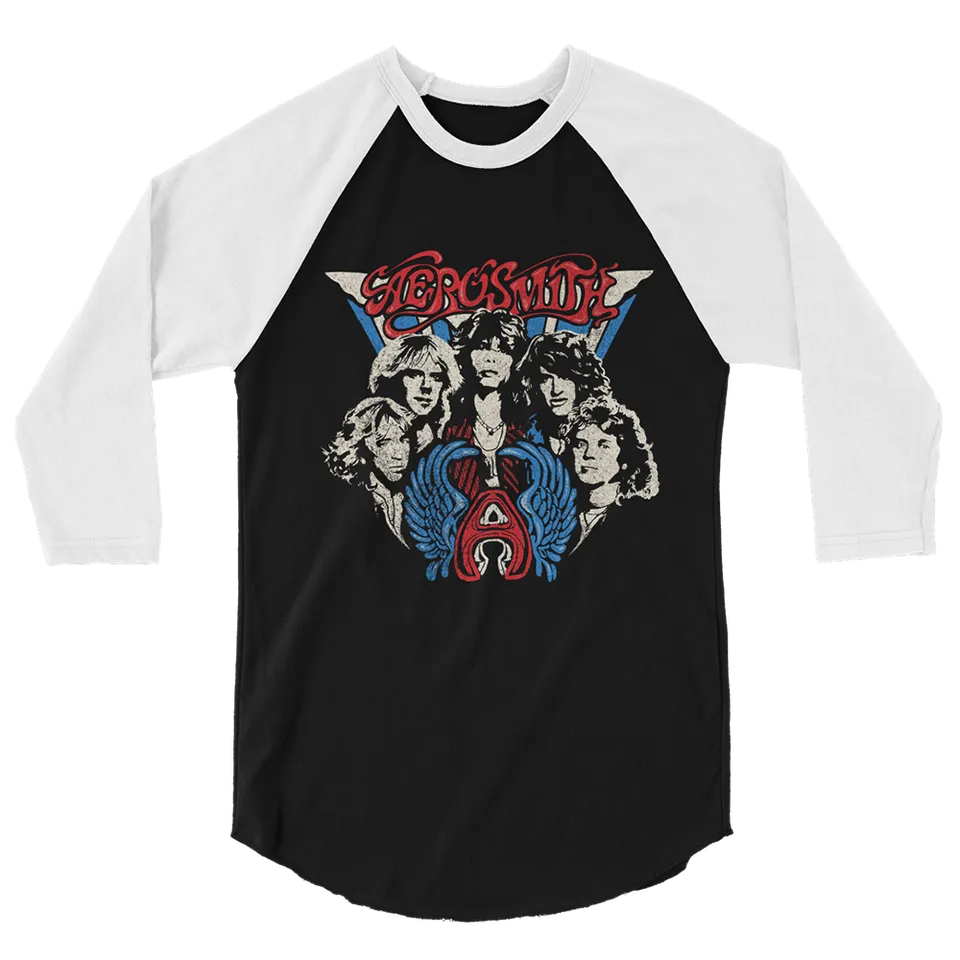 aerosmith-band-raglan-unisex-schwarz-wei-foto-print image 1