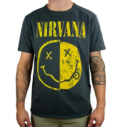amplified-nirvana-spliced-logo-t-shirt-grau-charcoal-cc-groesse-l image 4