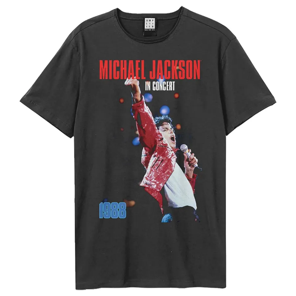 amplified-michael-jackson-1988-live-band-t-shirt-dunkelgrau image 1