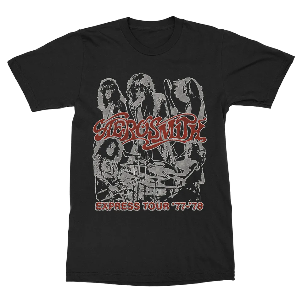 aerosmith-express-tour-77-78-t-shirt-schwarz-baumwolle image 1