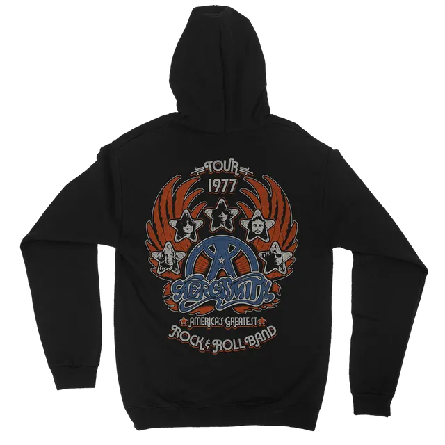 aerosmith-tour-77-zip-hoodie-schwarz-fleece-kapuzenjacke image 1
