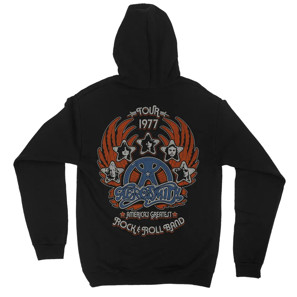 aerosmith-tour-77-zip-hoodie-schwarz-fleece-kapuzenjacke image 1