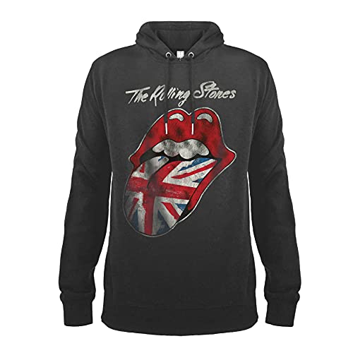 amplified-rolling-stones-uk-vintage-tongue-hoodie-grau-s image 2