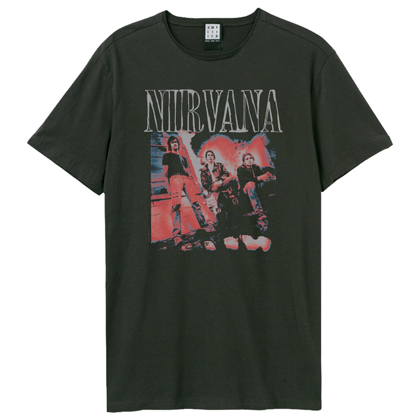 amplified-nirvana-distressed-band-photo-t-shirt-l-dunkelgrau image 1
