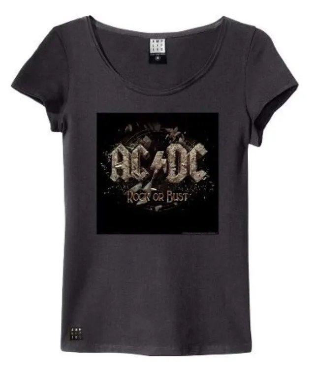amplified-ac-dc-rock-or-bust-cover-t-shirt-damen image 1