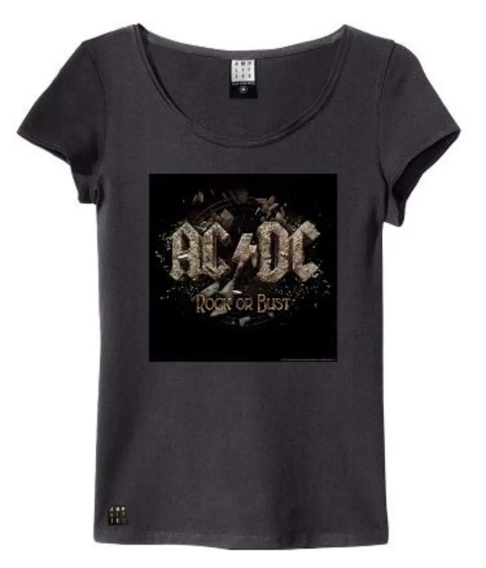 amplified-ac-dc-rock-or-bust-cover-t-shirt-damen image 1