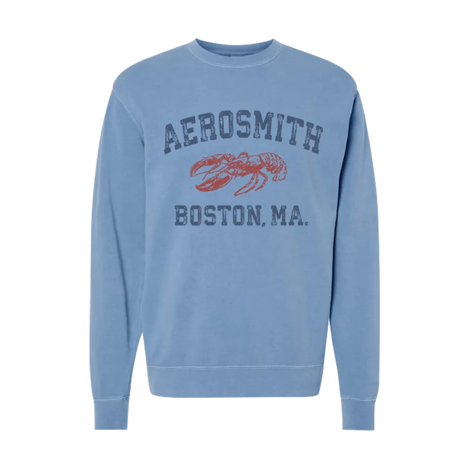 aerosmith-boston-lobster-crewneck-pullover-hellblau image 1
