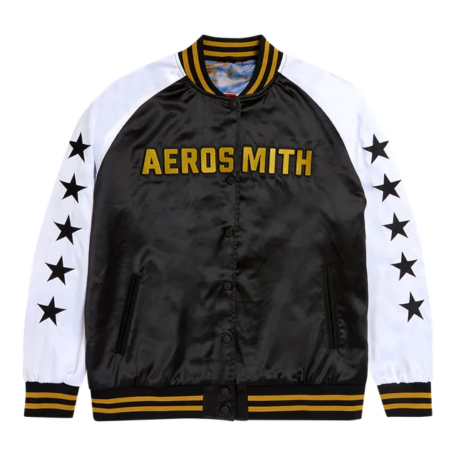 aerosmith-legendary-debut-satin-bomberjacke-schwarz image 1