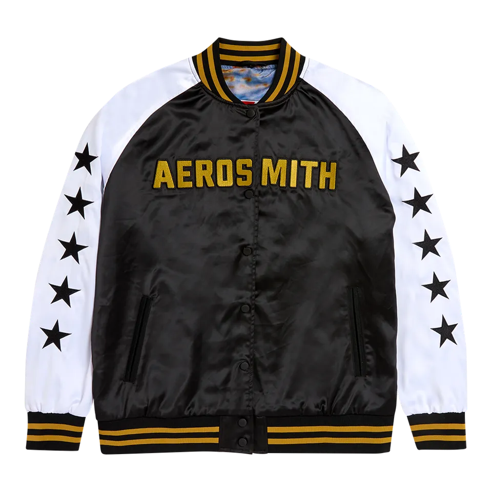 aerosmith-legendary-debut-satin-bomberjacke-schwarz image 1