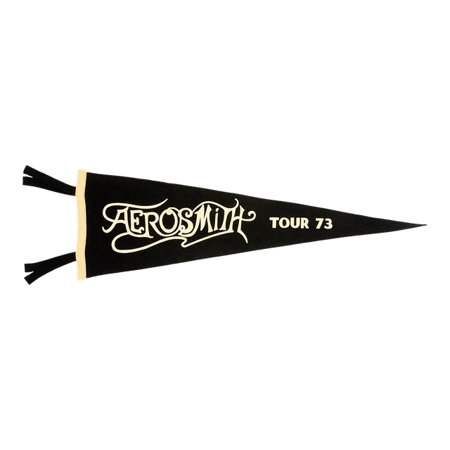 aerosmith-tour-73-wimpel-schwarz-wollfilz-23x69-cm image 1