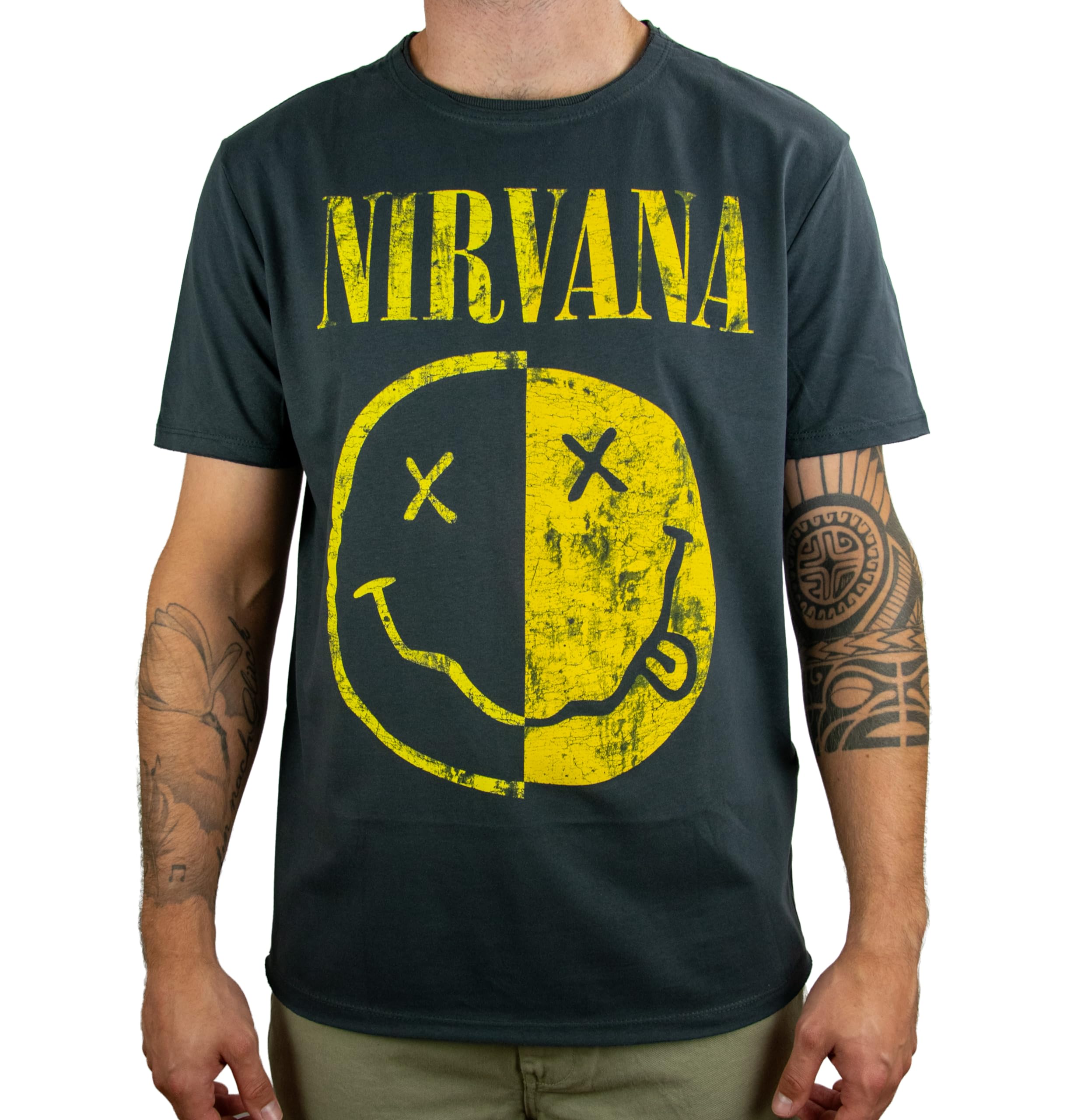amplified-nirvana-spliced-logo-t-shirt-grau-charcoal-cc-groesse-l image 2