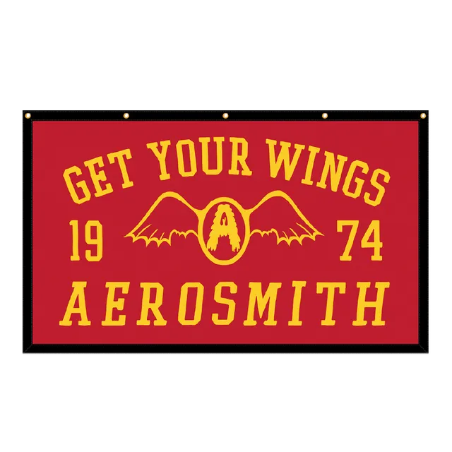 aerosmith-get-your-wings-banner-filz-rot-91x152cm image 1