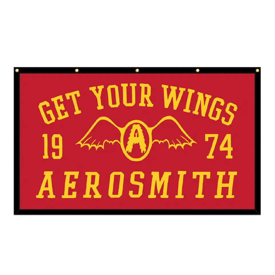 aerosmith-get-your-wings-banner-filz-rot-91x152cm image 1