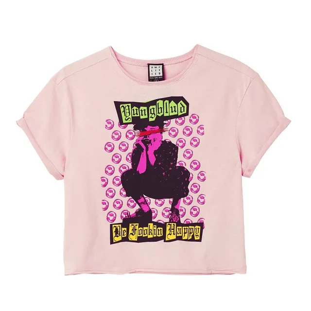 amplified-young-blood-crop-top-xs-pink-cashmere-shirt image 1