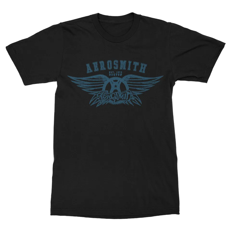 aerosmith-est-1970-t-shirt-schwarz-logo-unisex image 1