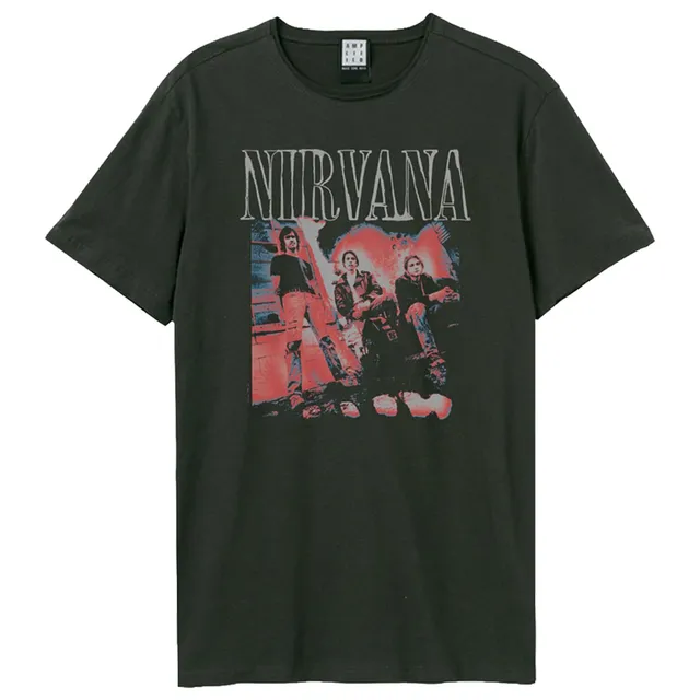 amplified-nirvana-distressed-band-photo-t-shirt-l-dunkelgrau image 1
