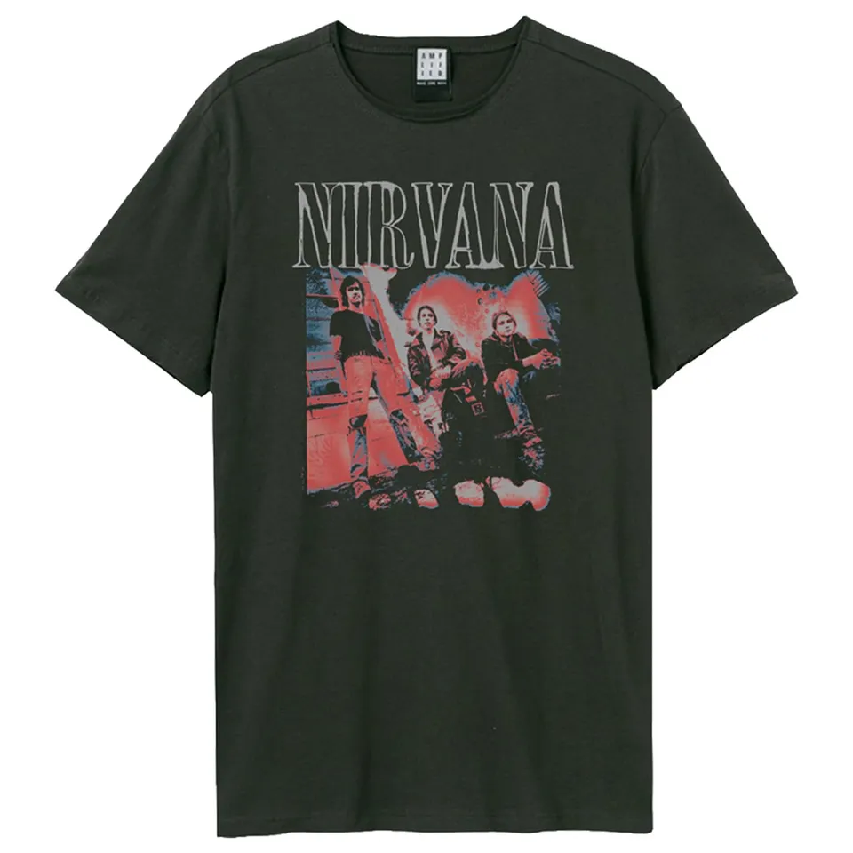 amplified-nirvana-distressed-band-photo-t-shirt-l-dunkelgrau image 1