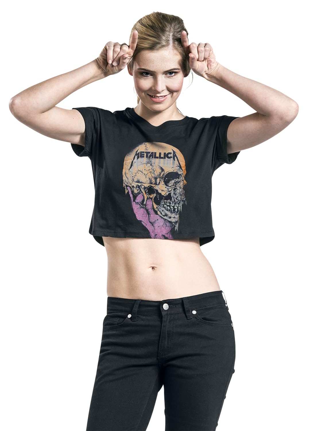 amplified-metallica-sad-but-true-t-shirt-damen-charcoal image 2