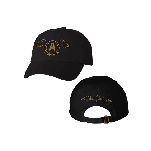 aerosmith-the-road-starts-hear-cap-schwarz-verstellbar-bestickt image 1