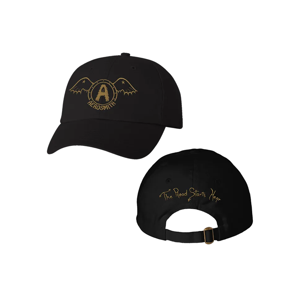 aerosmith-the-road-starts-hear-cap-schwarz-verstellbar-bestickt image 1