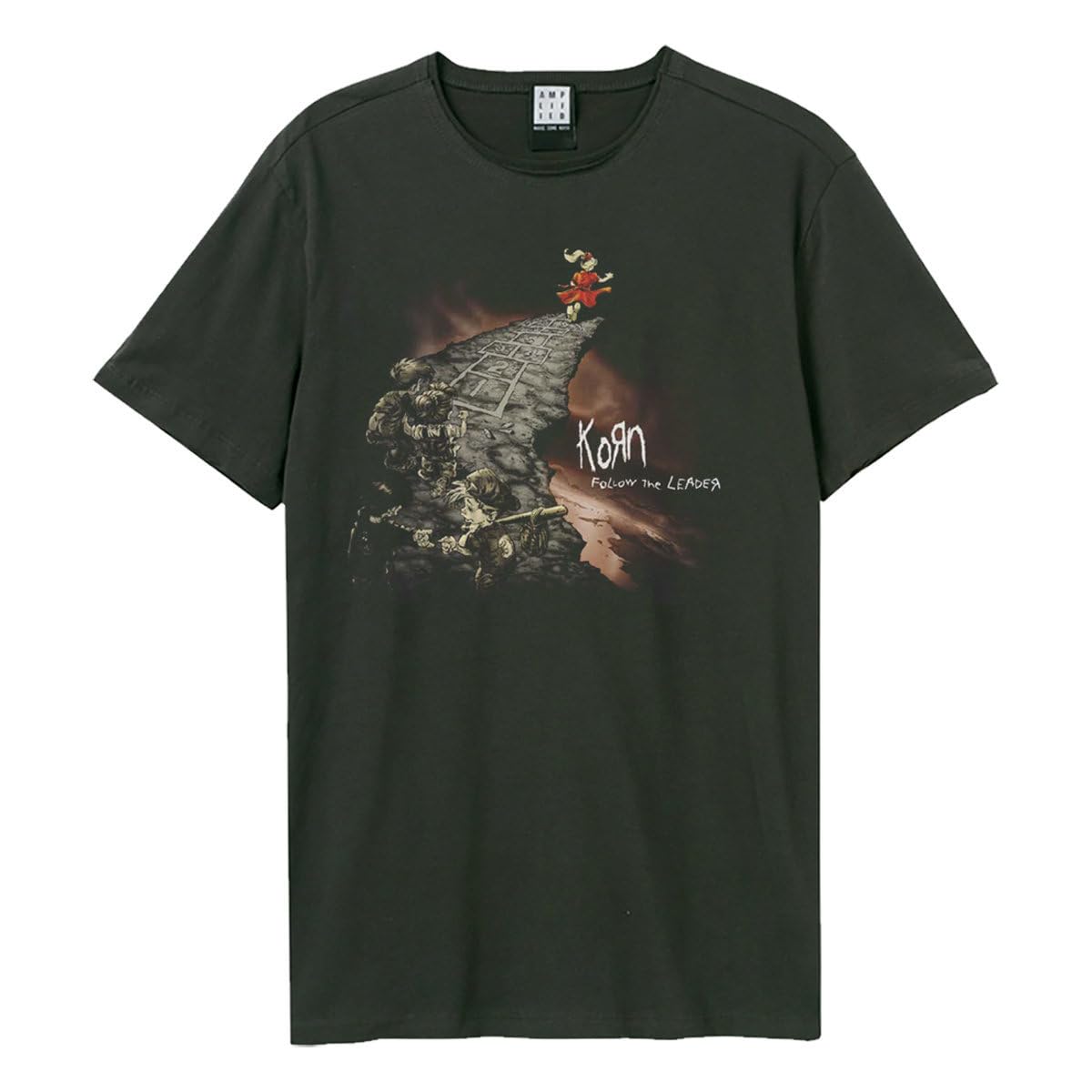amplified-korn-follow-the-leader-band-t-shirt-kohle-baumwolle image 5