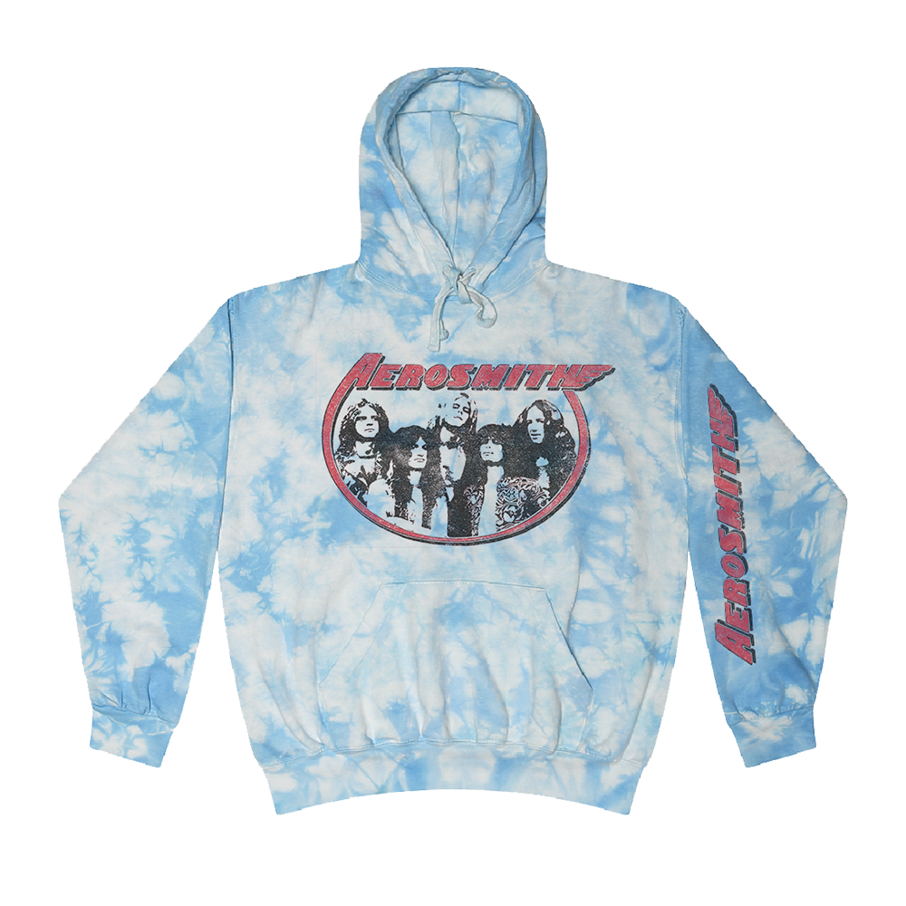 aerosmith-tie-dye-hoodie-blau-wei-kapuzenpulli-unisex image 1