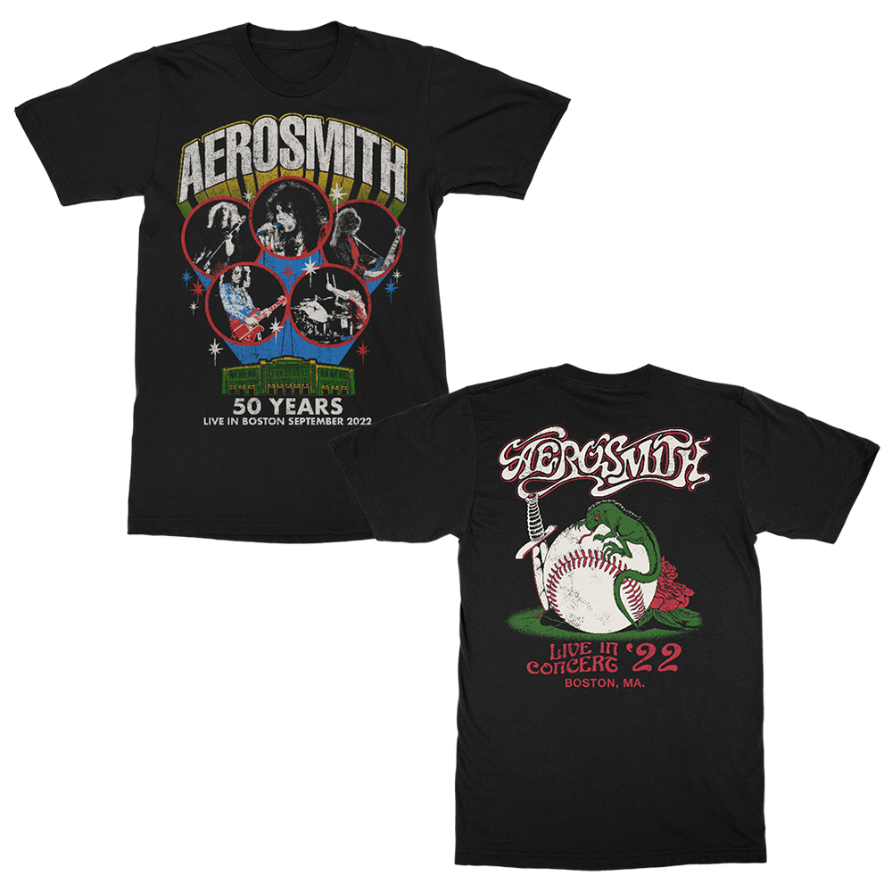 aerosmith-fenway-event-t-shirt-schwarz-50th-anniversary-unisex image 1