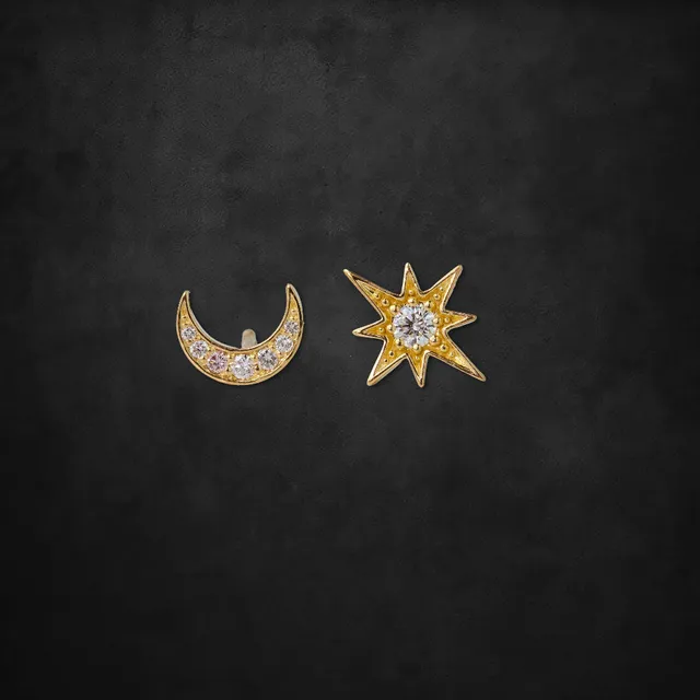 aerosmith-x-distefano-moon-stars-ohrringe-gold-diamant image 1