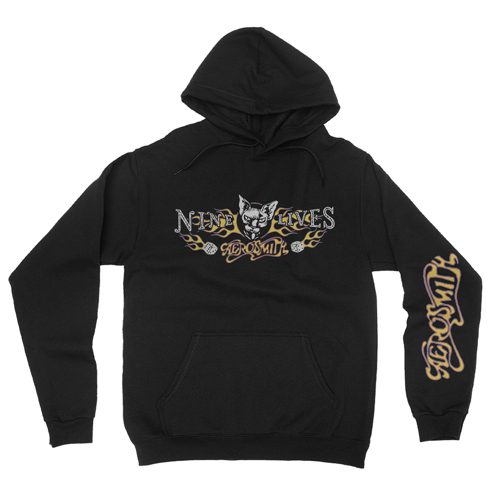 aerosmith-nine-lives-hoodie-schwarz-unisex-kapuze image 1