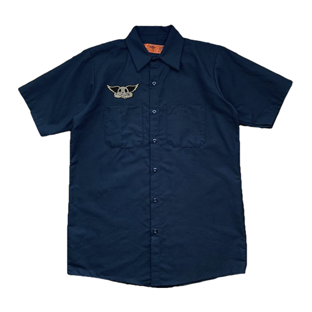 aerosmith-established-1973-work-shirt-blau-pump-trucks image 1