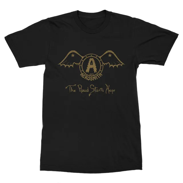 aerosmith-the-road-starts-hear-t-shirt-schwarz image 1