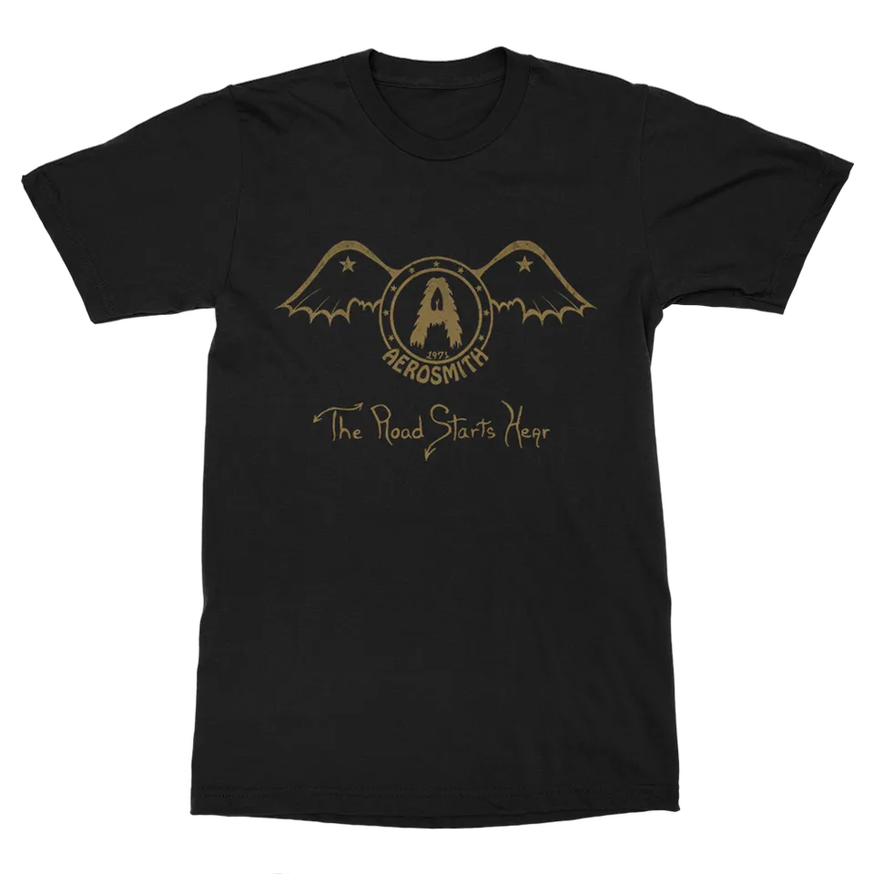 aerosmith-the-road-starts-hear-t-shirt-schwarz image 1