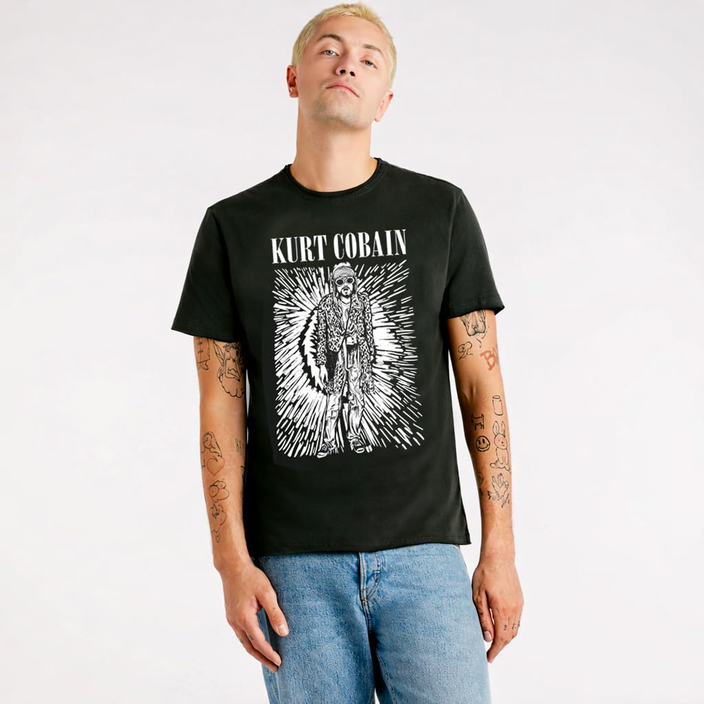 amplified-kurt-cobain-etched-out-kurt-t-shirt-grau-xl-retro image 2