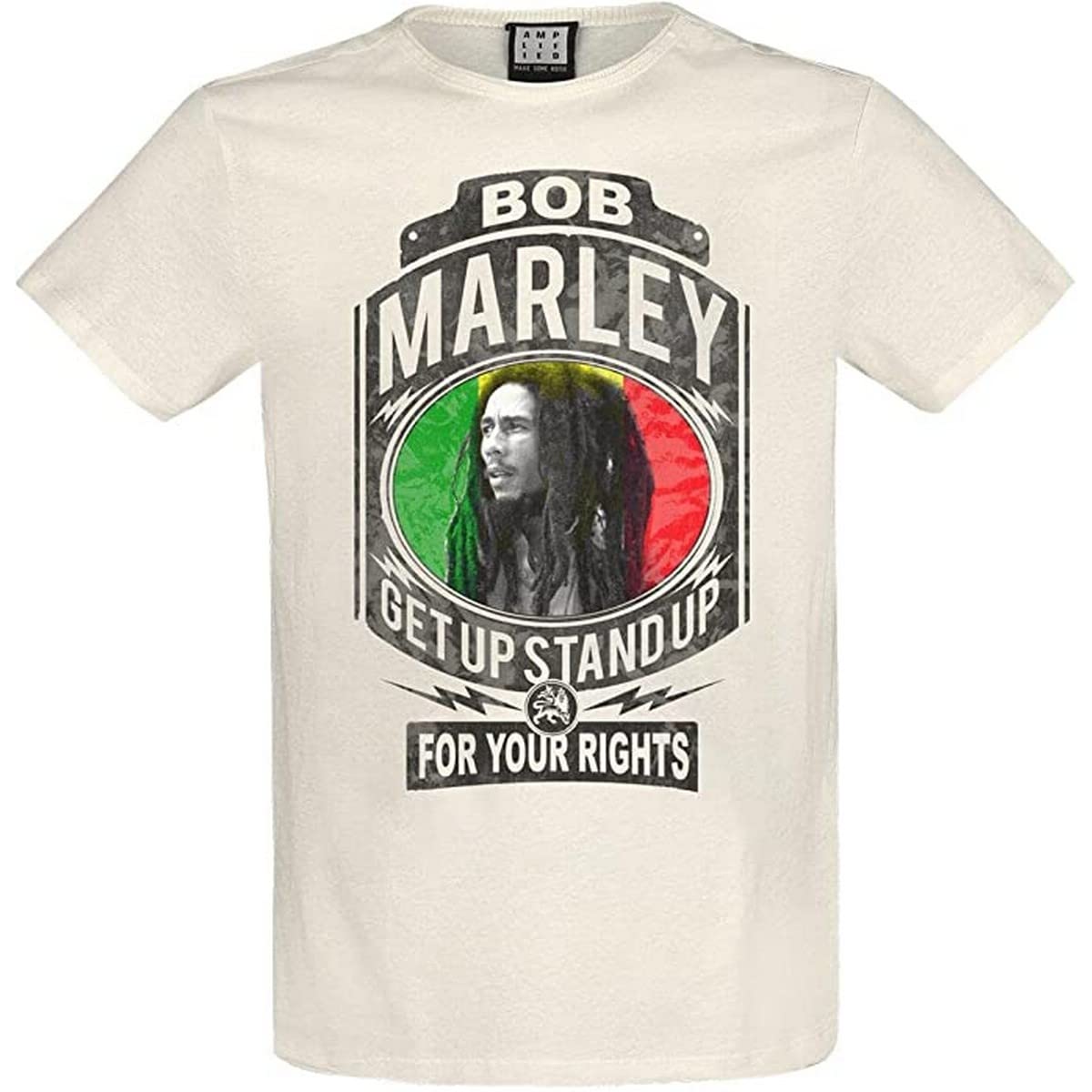 amplified-bob-marley-fight-rights-t-shirt-gelb-s image 2