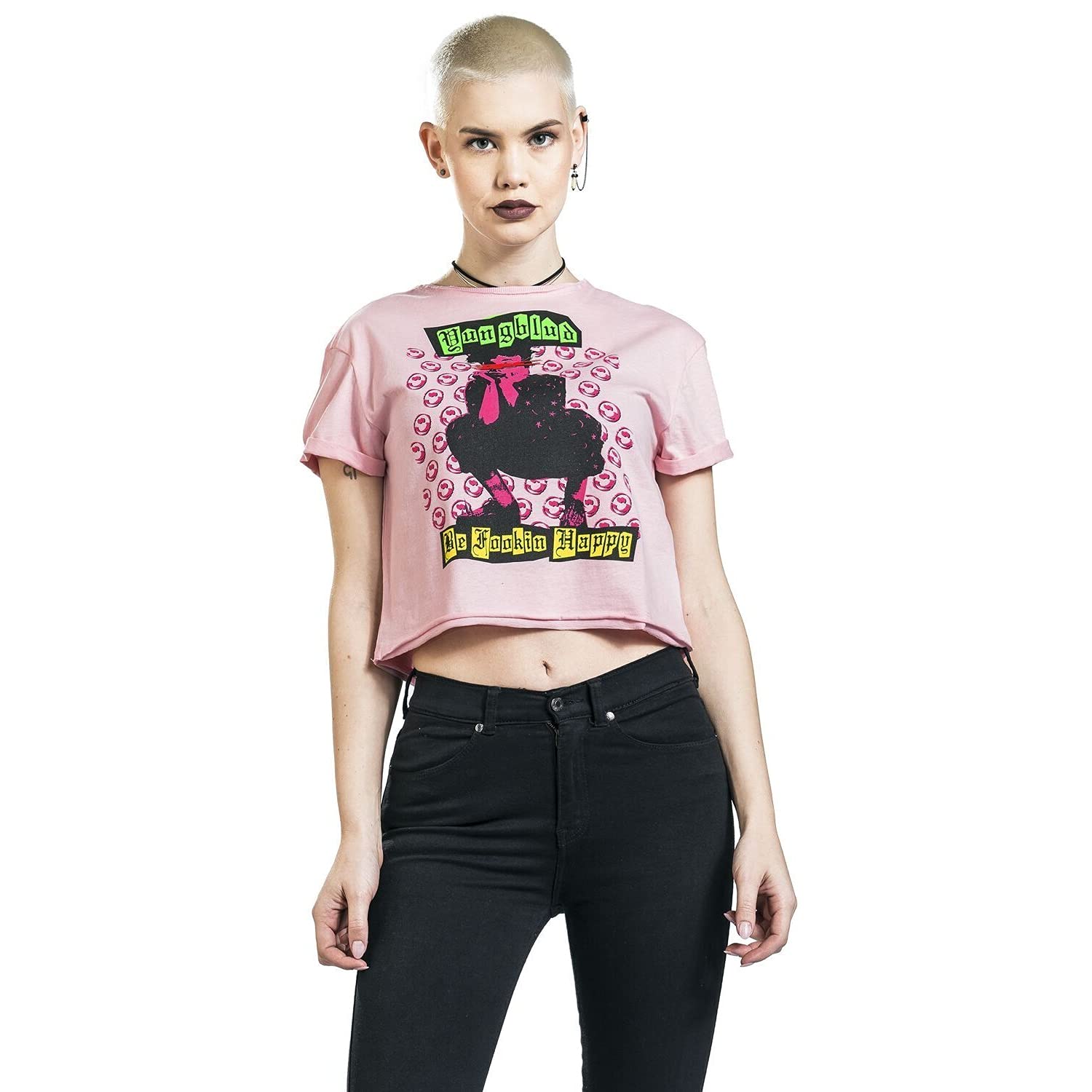 amplified-young-blood-crop-top-xs-pink-cashmere-shirt image 2