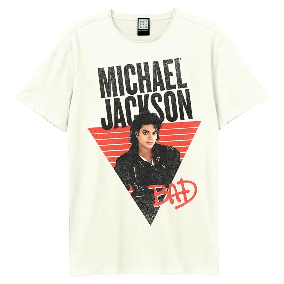 amplified-michael-jackson-bad-band-t-shirt-m-altwei-baumwolle image 1